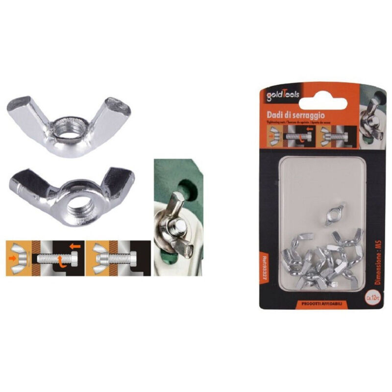 foto del prodotto kaela set 12 pezzi dadi di serraggio dado con alette filettatura m5 fissaggio 93327 