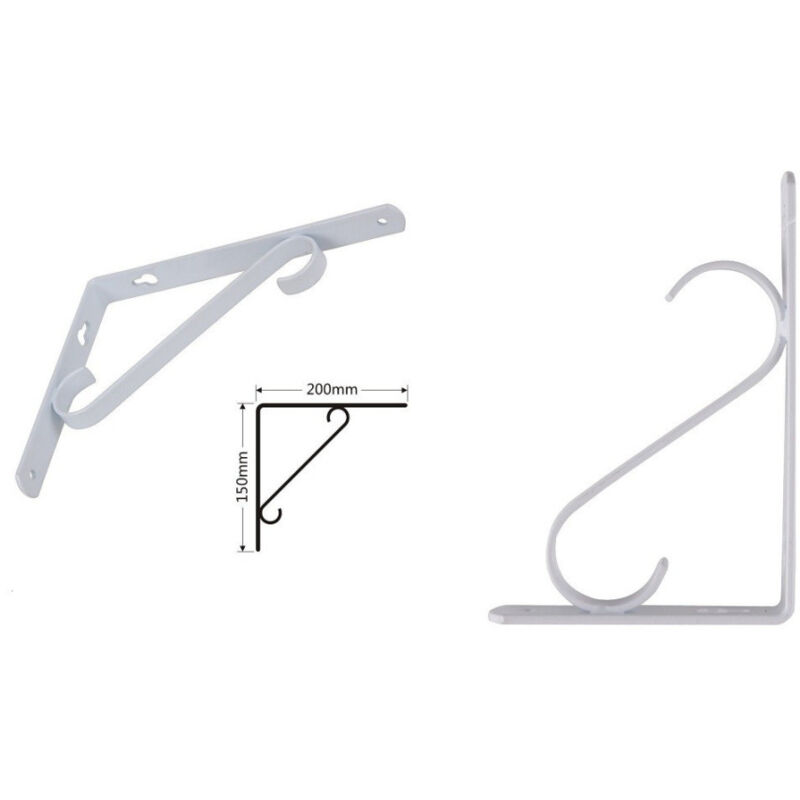 foto del prodotto kaela set 2 pz reggimensola supporto staffa angoliere rinforzo 200x150 mm bianca 91285 