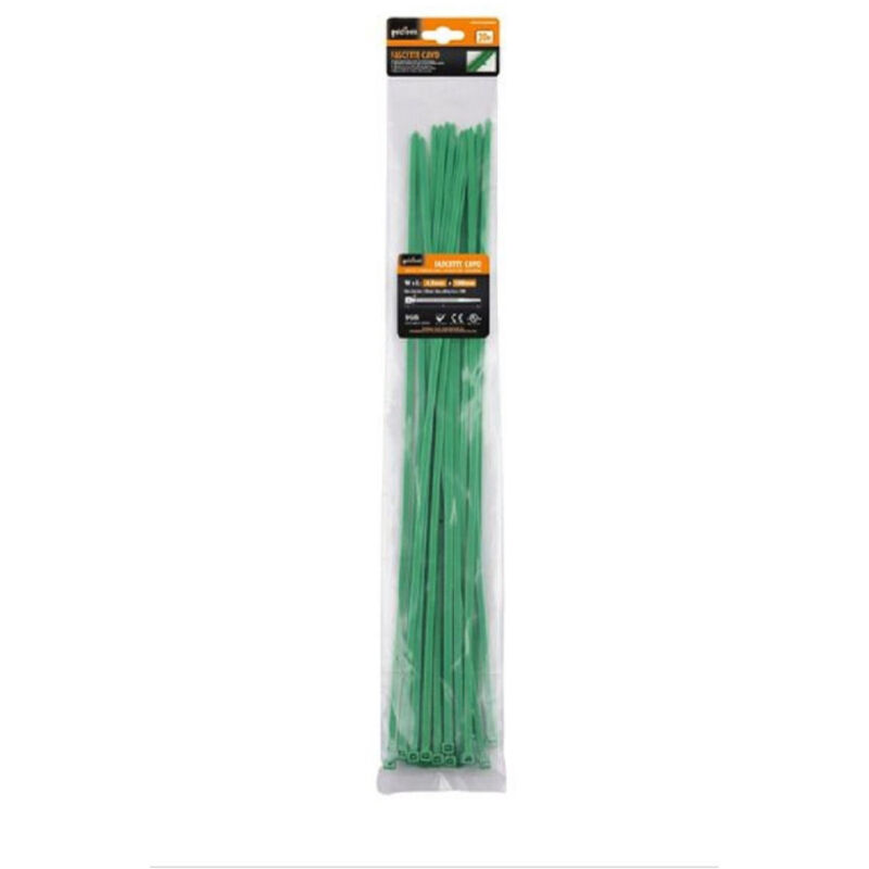 foto del prodotto kaela set 20 pz fascette cavi cavo verde stringenti in plastica nylon 4.8x500mm 92401 