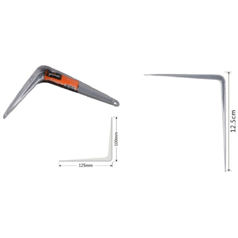 foto del prodotto kaela set 2pz reggimensola supporto staffa triangolo mensola metallo 12.5cm grigio 91261 