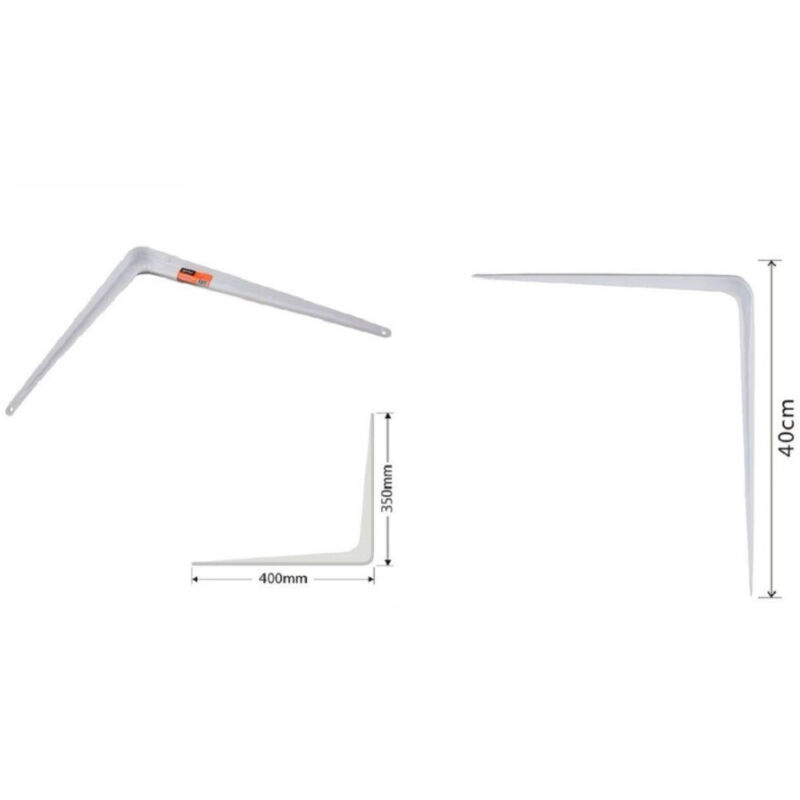 foto del prodotto kaela set 2pz reggimensola supporto staffa triangolo mensola metallo 40cm bianca 91259 