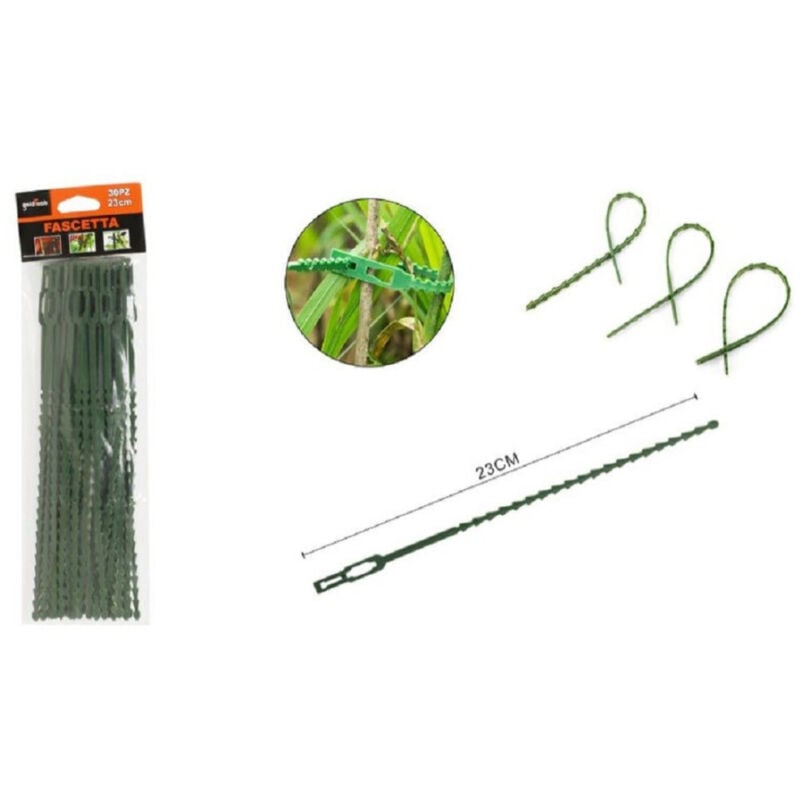 foto del prodotto kaela set 30 pz fascette bordi seghettati fascetta per piante da 23cm regolabili 56873 