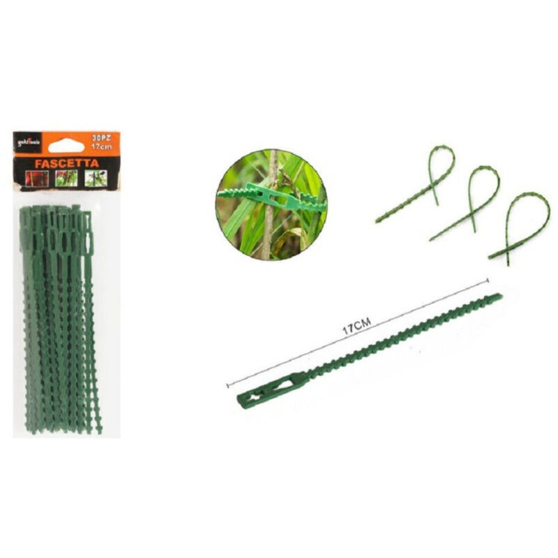 foto del prodotto kaela set 30pz fascette bordi seghettati fascetta per piante da 17 cm regolabili 56872 