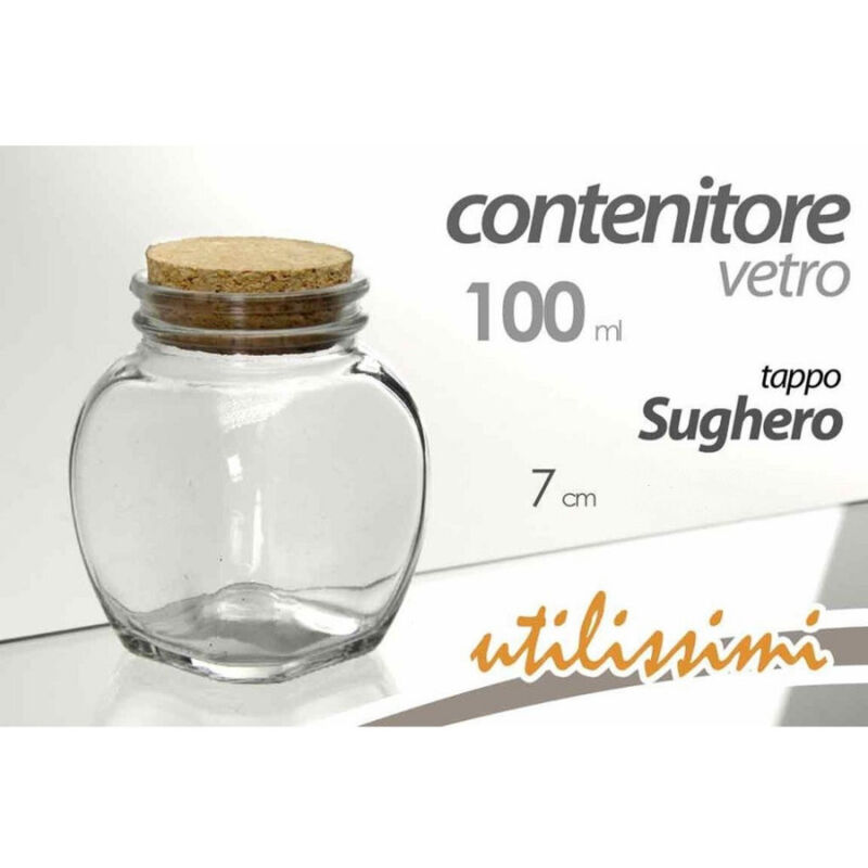 foto del prodotto kaela set 3pz contenitore barattolo barattolino tondo 100ml vetro tappo sughero 708664 