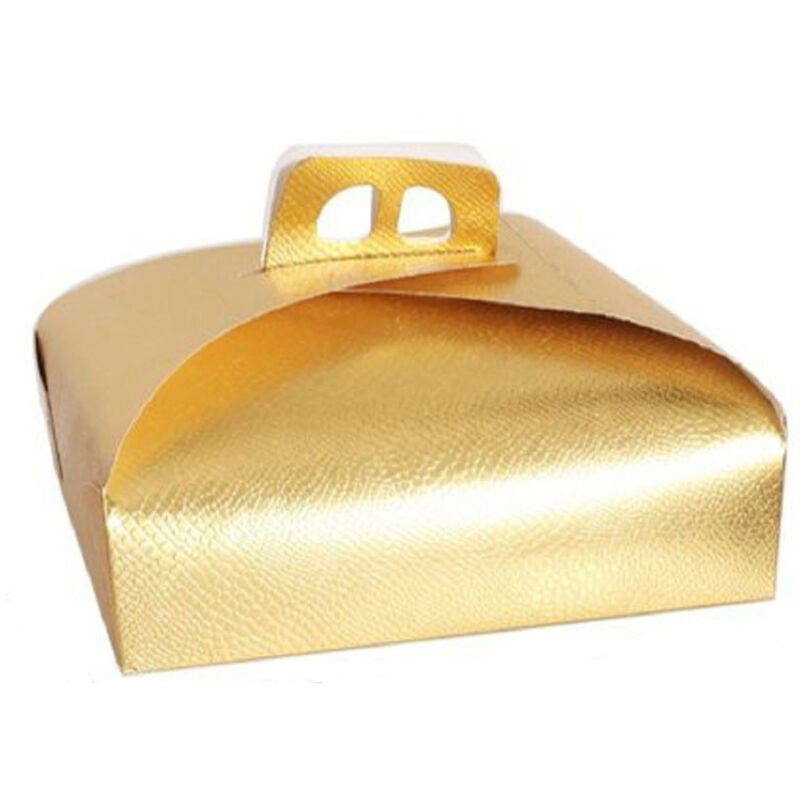foto del prodotto kaela set 3pz scatola porta torta oro 40x40 cm per dolci paste pasticceria festa 58010 
