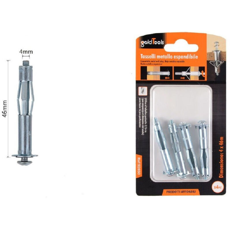 foto del prodotto kaela set 4pezzi tasselli metallici espandibili viti a espansione stile i 4x46mm 92850 