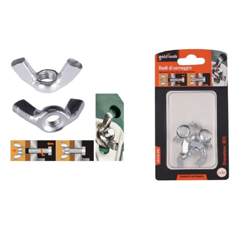 foto del prodotto kaela set 5 pezzi dadi di serraggio dado con alette filettatura m10 fissaggio 93330 