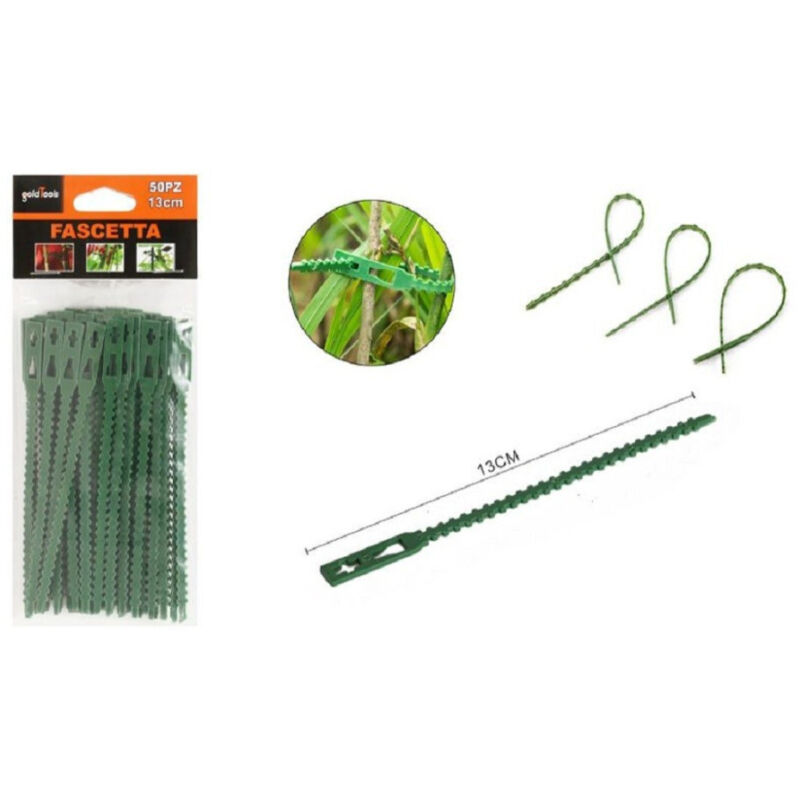 foto del prodotto kaela set 50pz fascette bordi seghettati fascetta per piante da 13 cm regolabili 56871 