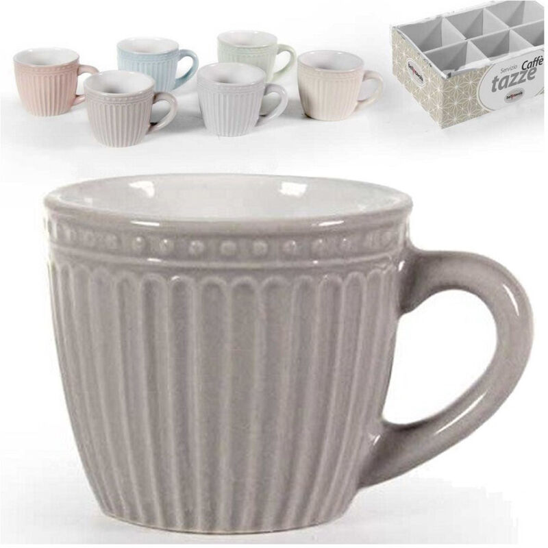 foto del prodotto kaela set 6 pz tazze tazzine caffe senza piattino 90ml 5,3cm colori assortiti 773938 