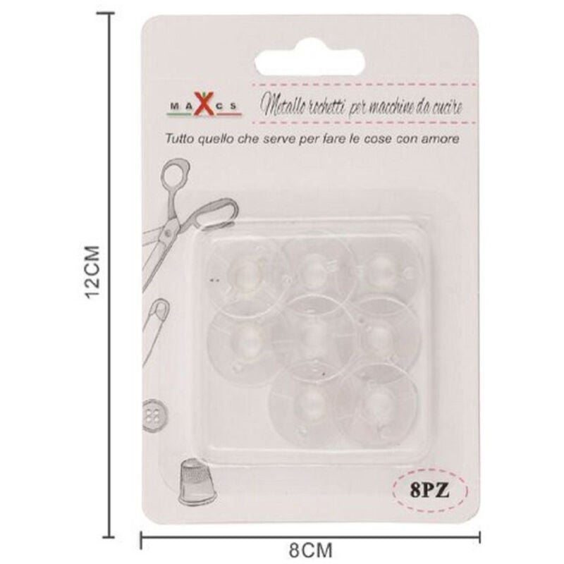 foto del prodotto kaela set 8 rocchetti spolina plastica bobine raccogli filo per macchina cucire 87533 