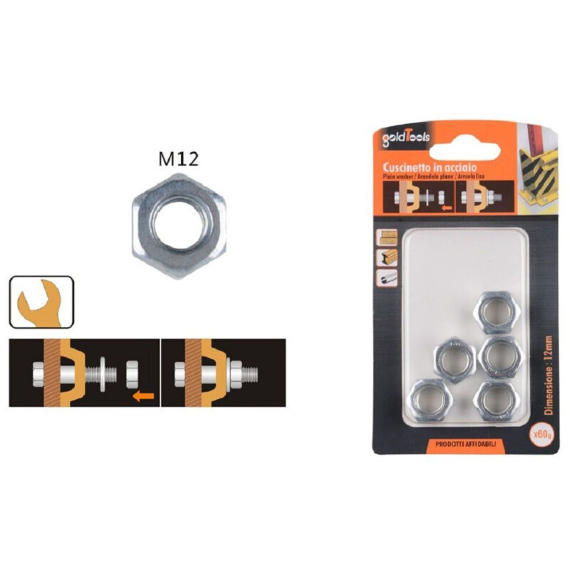 foto del prodotto kaela set confezione 60gr. dado dadi esagonali bulloni dimensione m12 filettati 90855 
