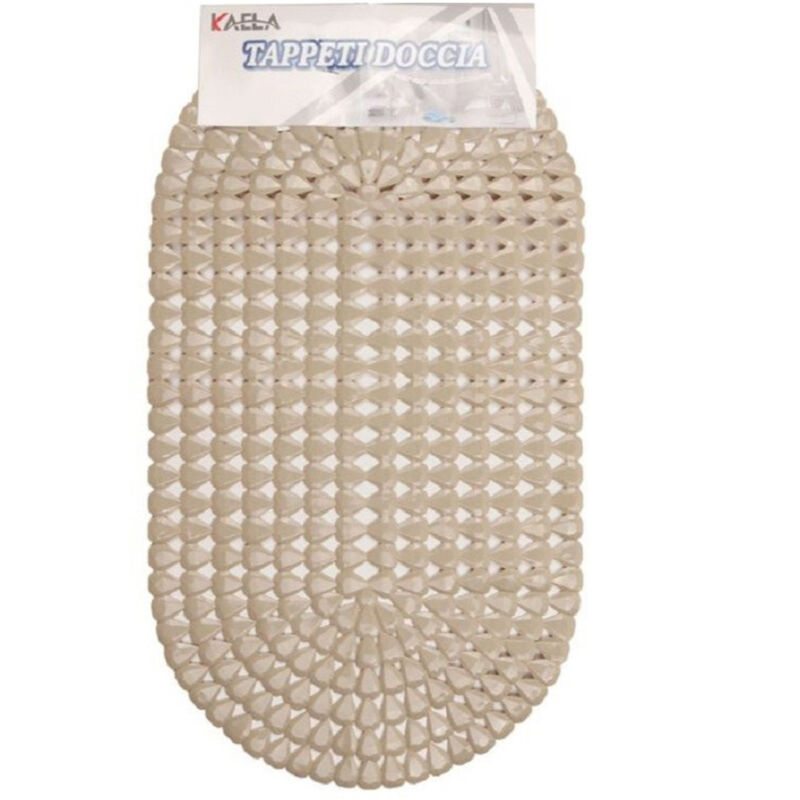 foto del prodotto kaela tappeto antiscivolo ovale diamante cachi per vasca bagno doccia 36 x 66 cm 87860 