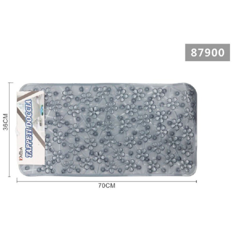 foto del prodotto kaela tappeto antiscivolo rettangolare bagno vasca doccia loto grigio 36 x 70 cm 87900 