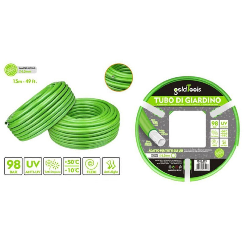 foto del prodotto kaela tubo per giardino irrigazione in pvc verde pompa acqua 15 mt 49ft 6.5mm 57512 