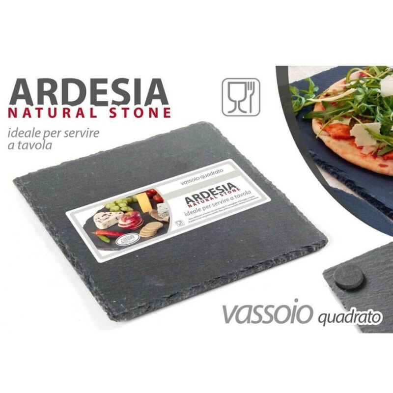 foto del prodotto kaela vassoio ardesia natural stone piatto quadrato 20x20cm portata tavola 752247 