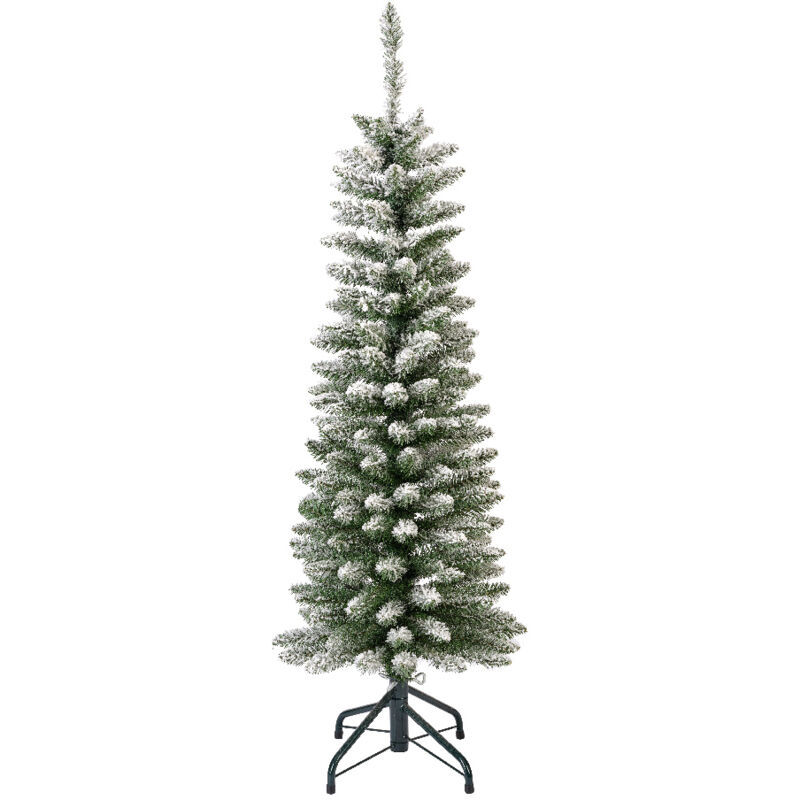 foto del prodotto kaemingk albelo di natale pencil pine innevato h 150 x 45 cm