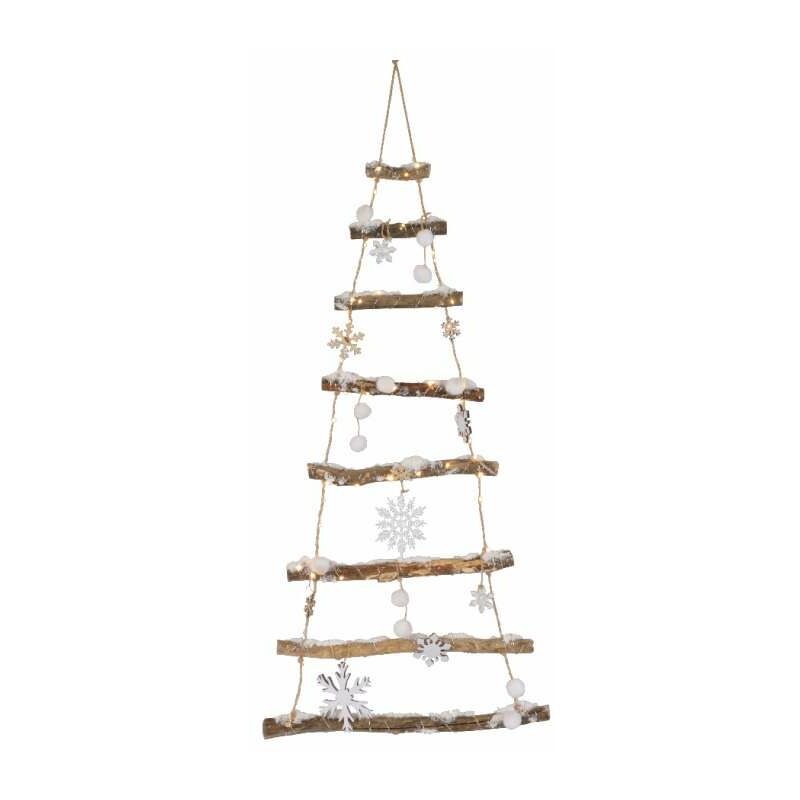 foto del prodotto kaemingk albero di natale in legno bianco caldo 100 cm