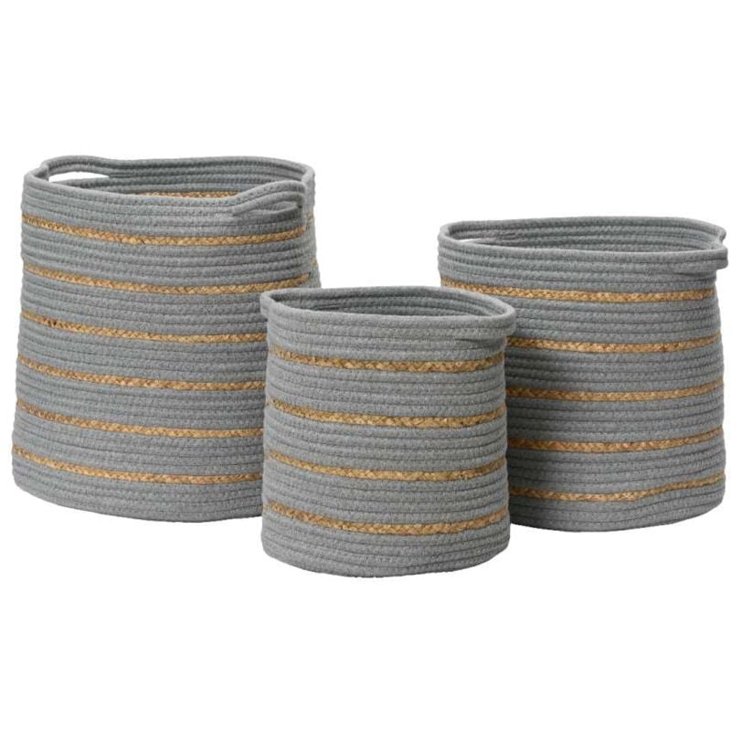foto del prodotto kaemingk cesta intreciata grigio e oro piccola