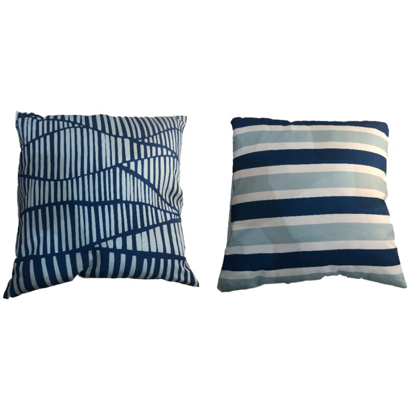 foto del prodotto kaemingk cusino stripe 60x60cm bianco blu.