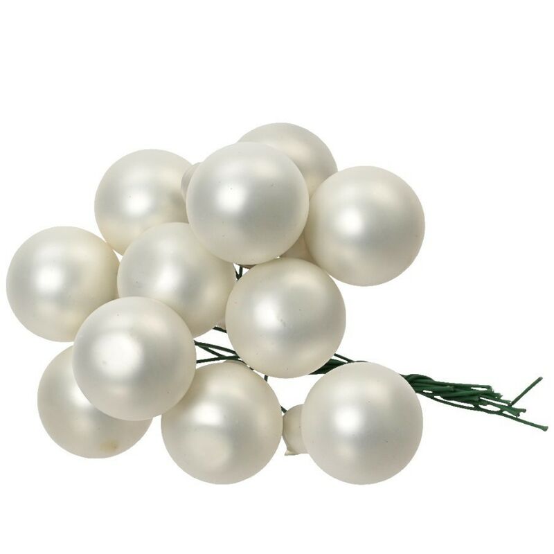 foto del prodotto kaemingk grappolo di palline in vetro colore bianco