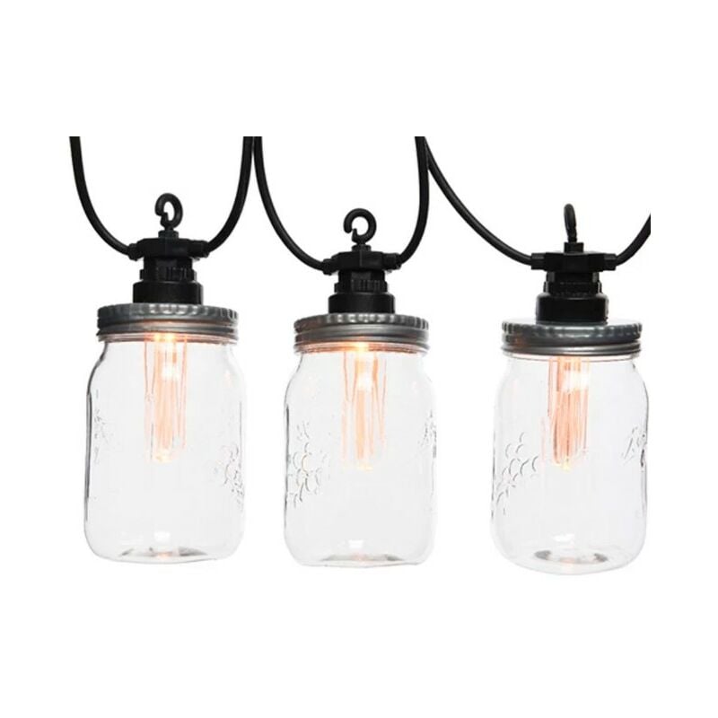 foto del prodotto kaemingk luci da esterno party light jar luce fissa bianco caldo 10 led