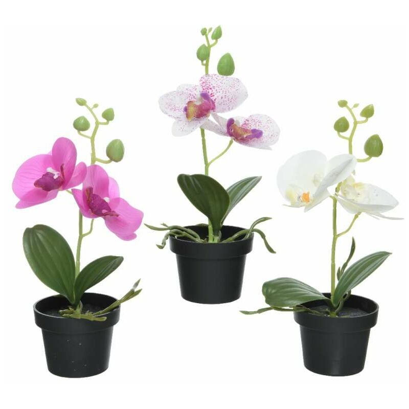foto del prodotto kaemingk orchidea artificiale in vaso assortiti 13x10x25 cm