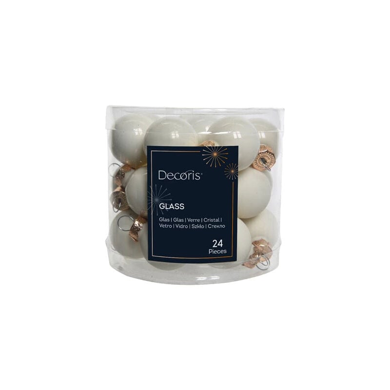 foto del prodotto kaemingk palline in vetro per albero di natale bianche decorazione natalizia 10 palline da 6 cm