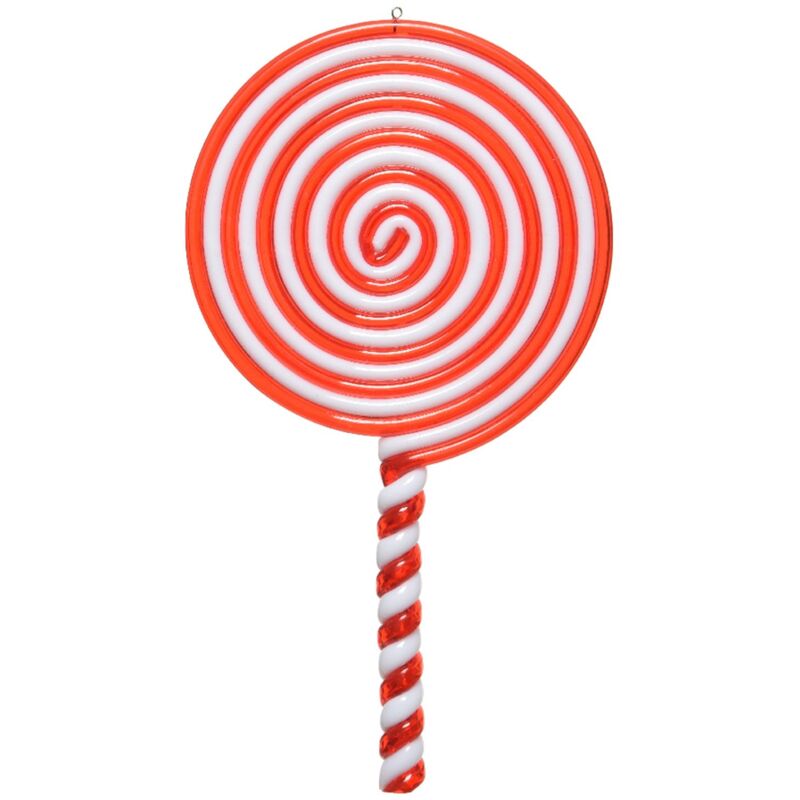 foto del prodotto kaemingk pendente per albero di natale in plastica lecca lecca rosso e bianco da 13cm