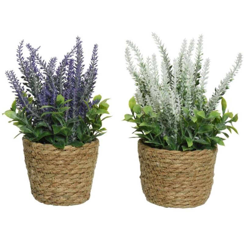 foto del prodotto kaemingk piantina finta di lavanda con cestino