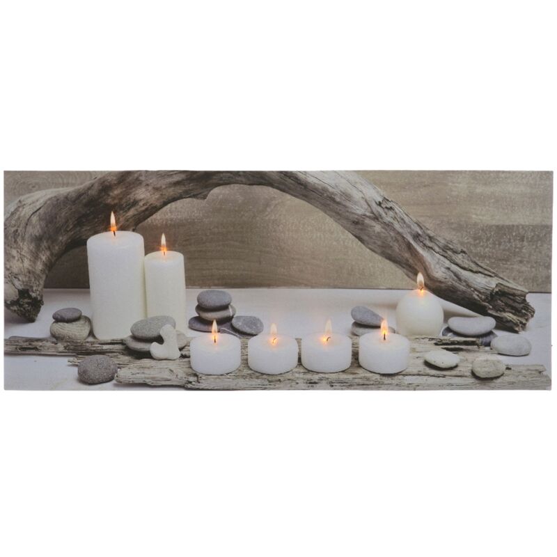 foto del prodotto kaemingk quadro con led luminosi a luce calda decorazione natalizia, dipinto da 98 cm ponte