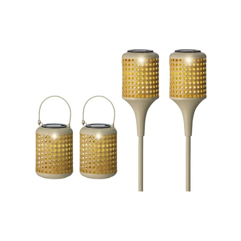 foto del prodotto kaemingk set 4 luci solari solar stake light bianco naturale 80 cm