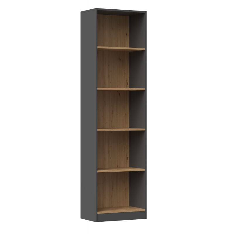 foto del prodotto kaffi libreria da soggiorno in stile scandinavo 50x30x181 5 ripiani libreria