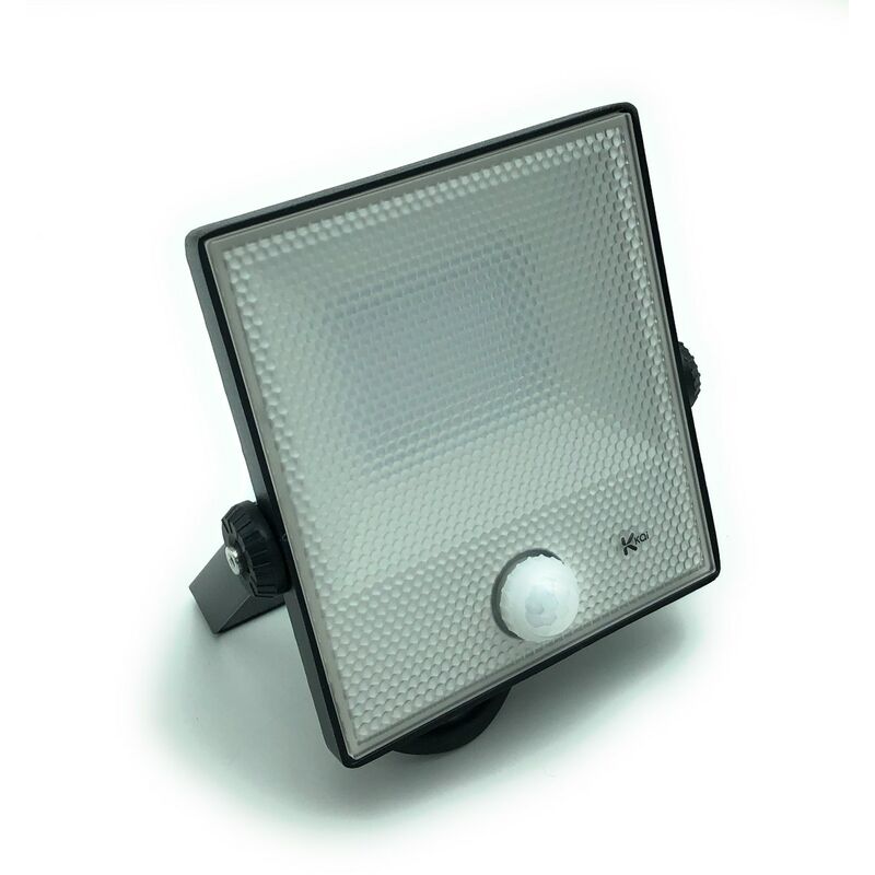 foto del prodotto kai 56018 proiettore slim led con sensore pir 20 w nero 4000k naturale