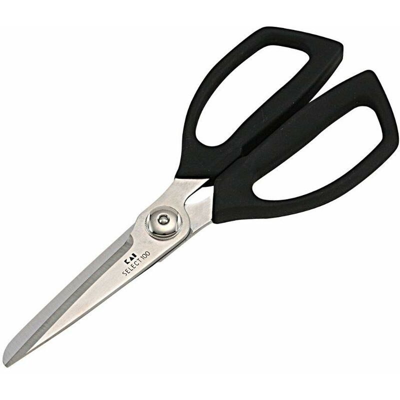 foto del prodotto kai select forbici da cucina giapponesi con microdentatura, nere con una lunghezza totale di 21,5 cm lama 7,5 cm qualit premium forbici