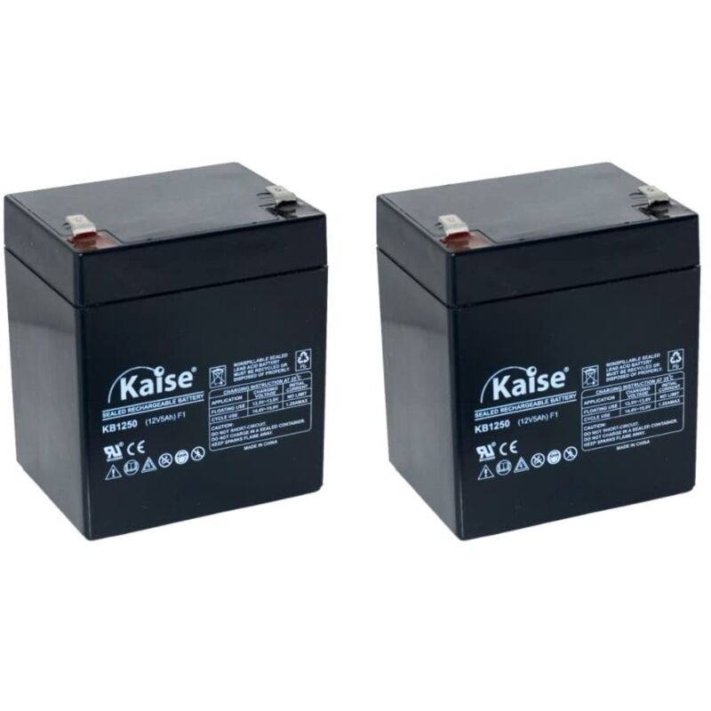 foto del prodotto kaise batteria al piombo agm vrla 12v 5ah modello kb1250 f1 2 pezzi