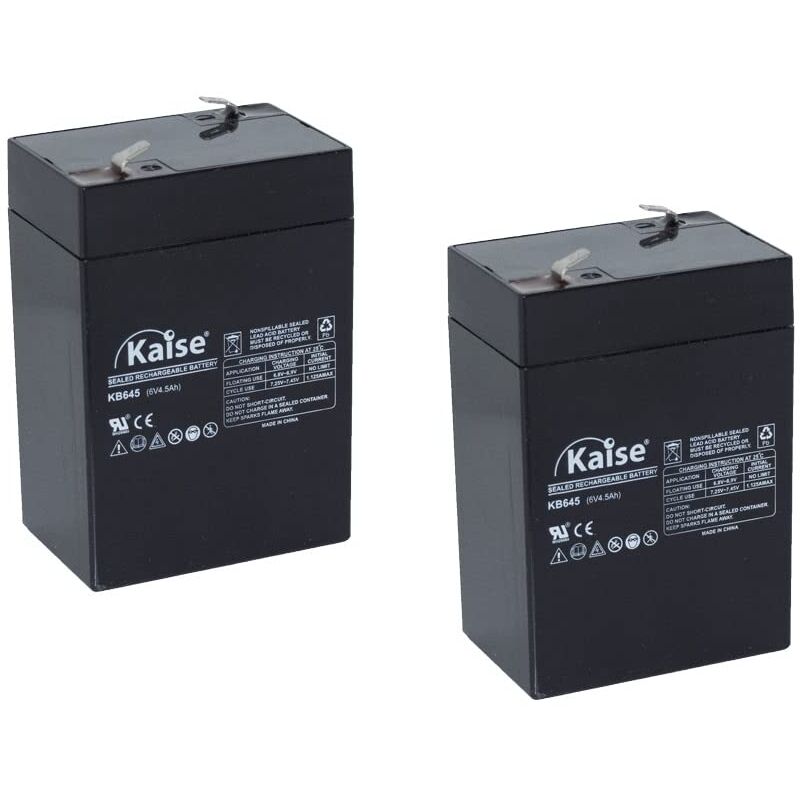 foto del prodotto kaise batteria al piombo agm vrla 6v 4,5ah modello kb645 f1 2 pezzi