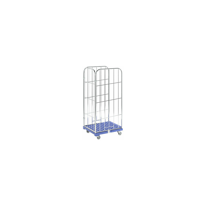 foto del prodotto kaiserkraft rollcontainer con ripiano inclinato 3 lati blu