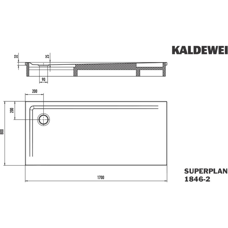 foto del prodotto kaldewei superplan 1846 2, receveurs de douche avec support de