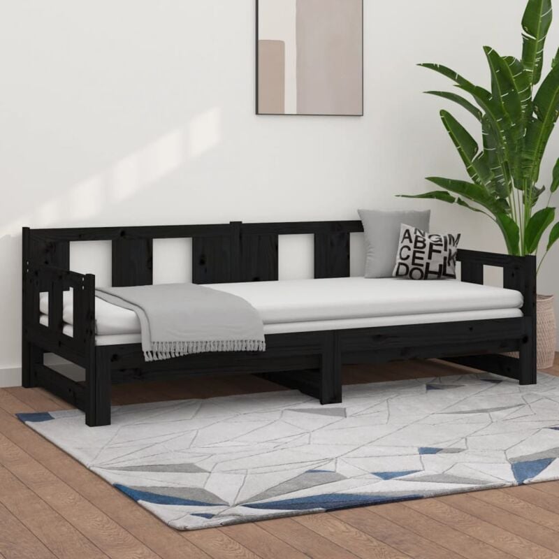 foto del prodotto kalisse furniture limited dormeuse estraibile nera in legno massello di