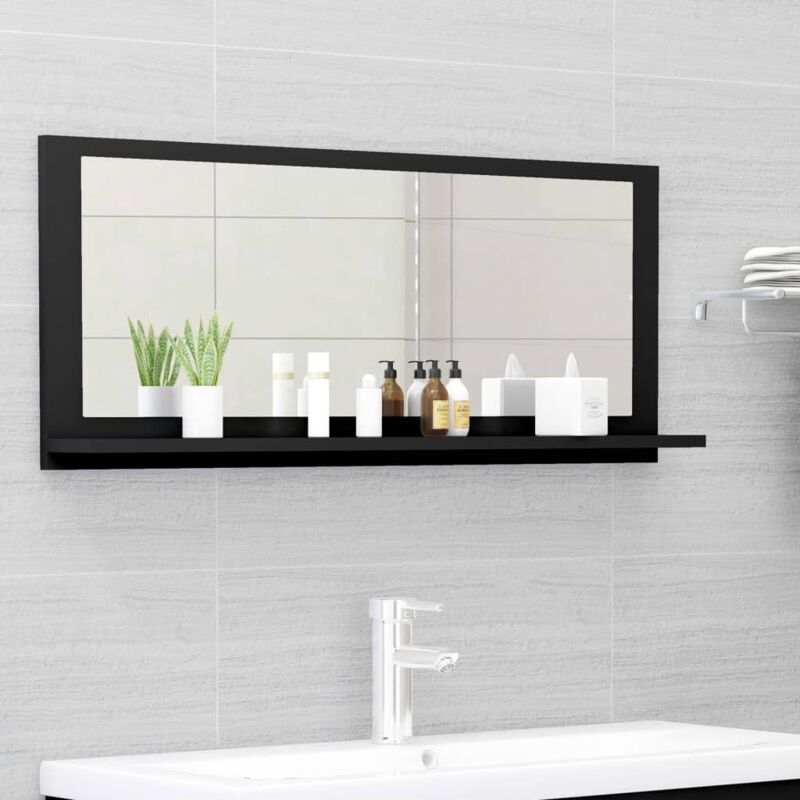 foto del prodotto kalisse furniture limited specchio da bagno nero 90x10,5x37 cm in legno