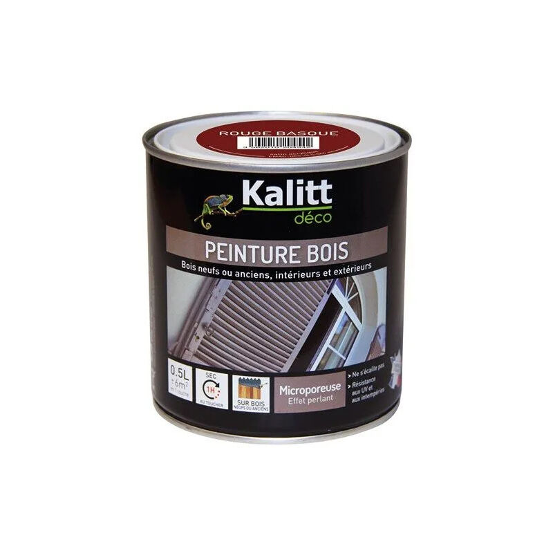 foto del prodotto kalitt vernice per legno satinato rosso basco 0,5 litri