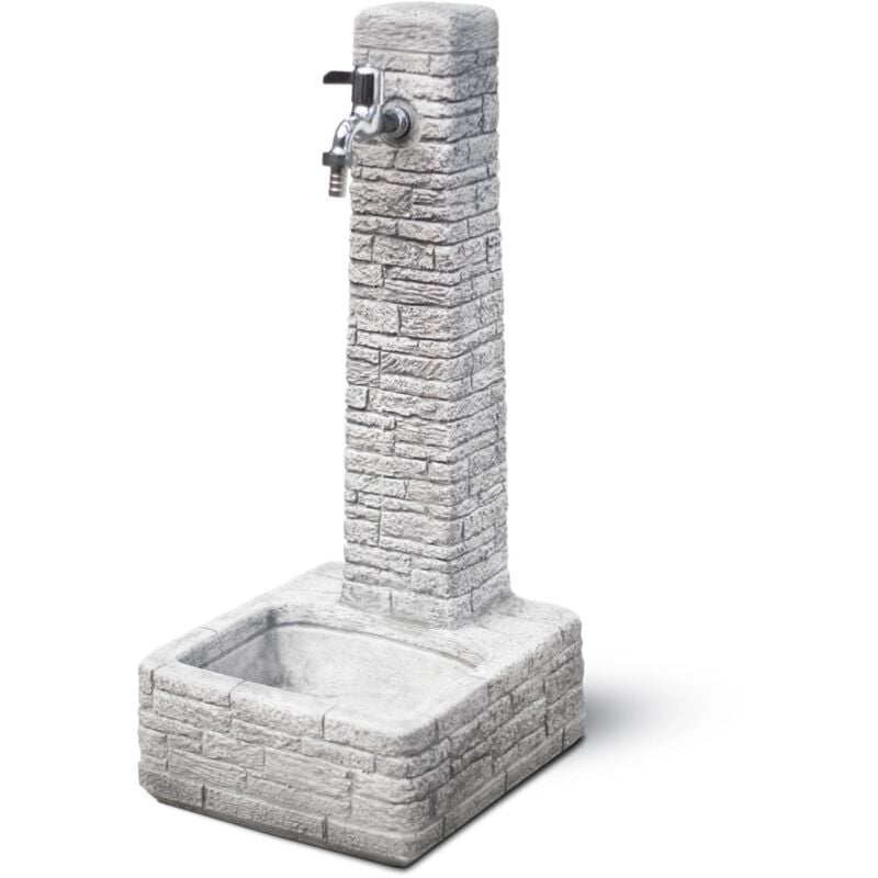 foto del prodotto kam fontana da giardino vedovella clanezzo anticato grigio, 28x31x66 cm