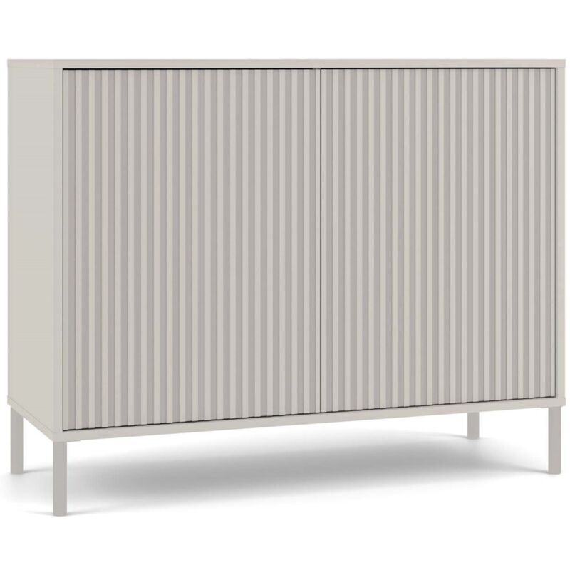 foto del prodotto kamaro com moderno con 4 ripiani e 2 porte 82,5x103,5x40 cm beige cachemire con frontale scanalato