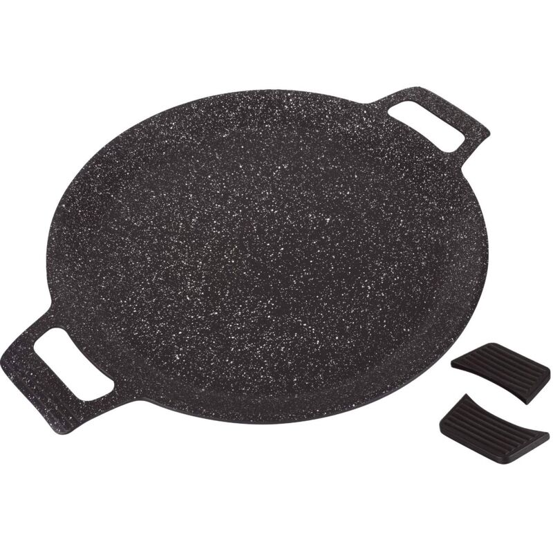 foto del prodotto kamberg 0008106 cuocipane, crepiera 32 cm, fusione di alluminio, rivestimento effetto pietra, compatibile con tutti i piani cottura, incluso quello a