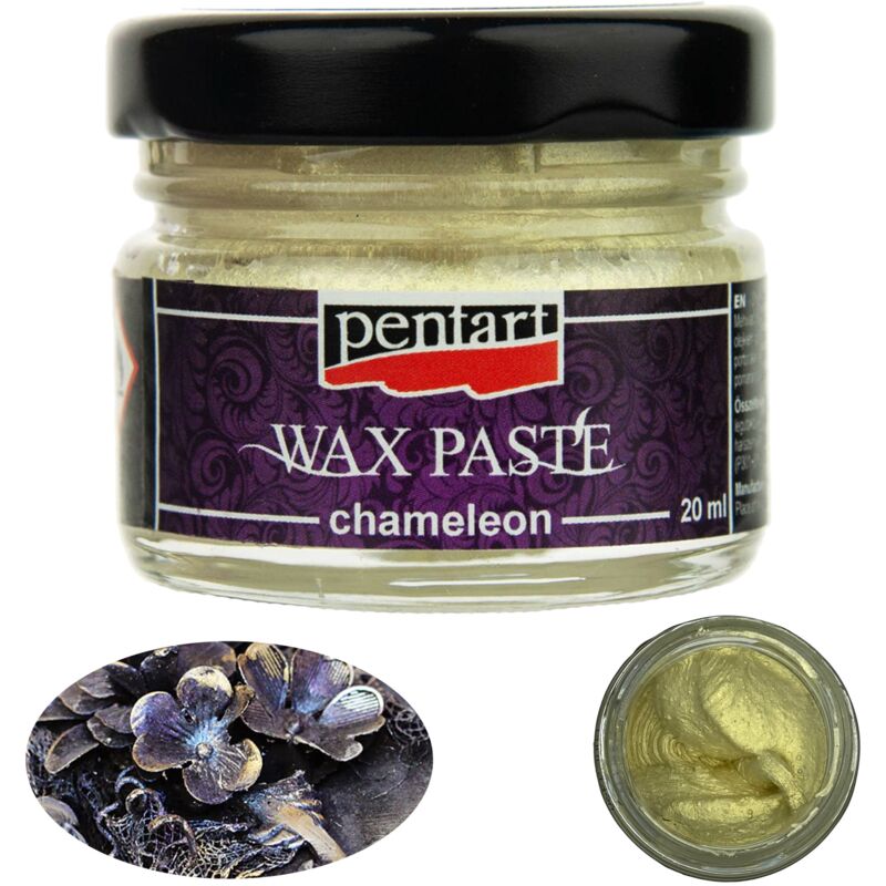 foto del prodotto kameleon pentart white gold cera decorativa opaca lucida in pasta 20ml