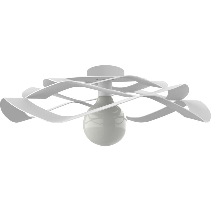 foto del prodotto kami plafoniera, 1x e27, max 42w, metallo, bianco opaco, d.40cm lumicom