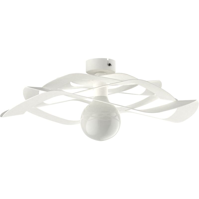 foto del prodotto kami plafoniera, 1x e27, max 42w, metallo, bianco opaco, d.60cm lumicom