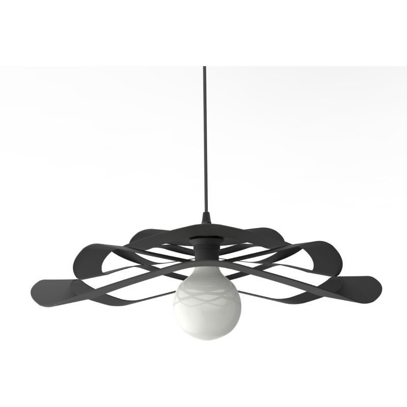 foto del prodotto kami plafoniera, 1x e27, max 42w, metallo, nero opaco, d.40cm lumicom