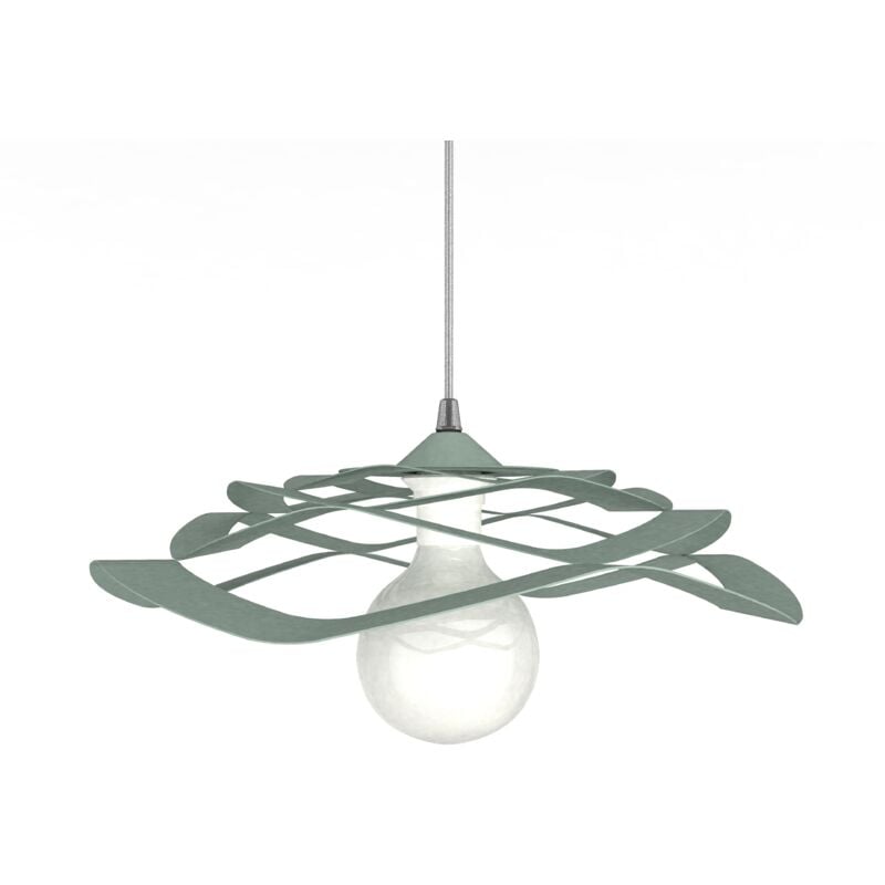 foto del prodotto kami plafoniera, 1x e27, max 42w, metallo, verde iceberg, d.40cm lumicom
