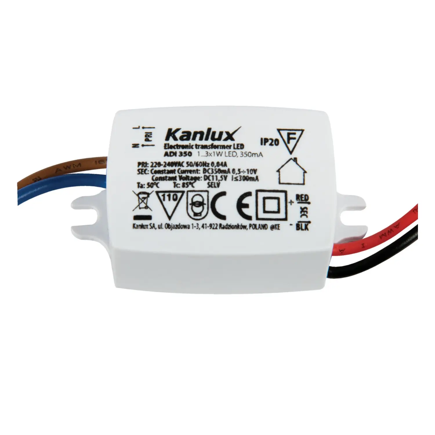 foto del prodotto kanlux alimentatore dc 350ma trasformatore lampadine led mini 12 volt
